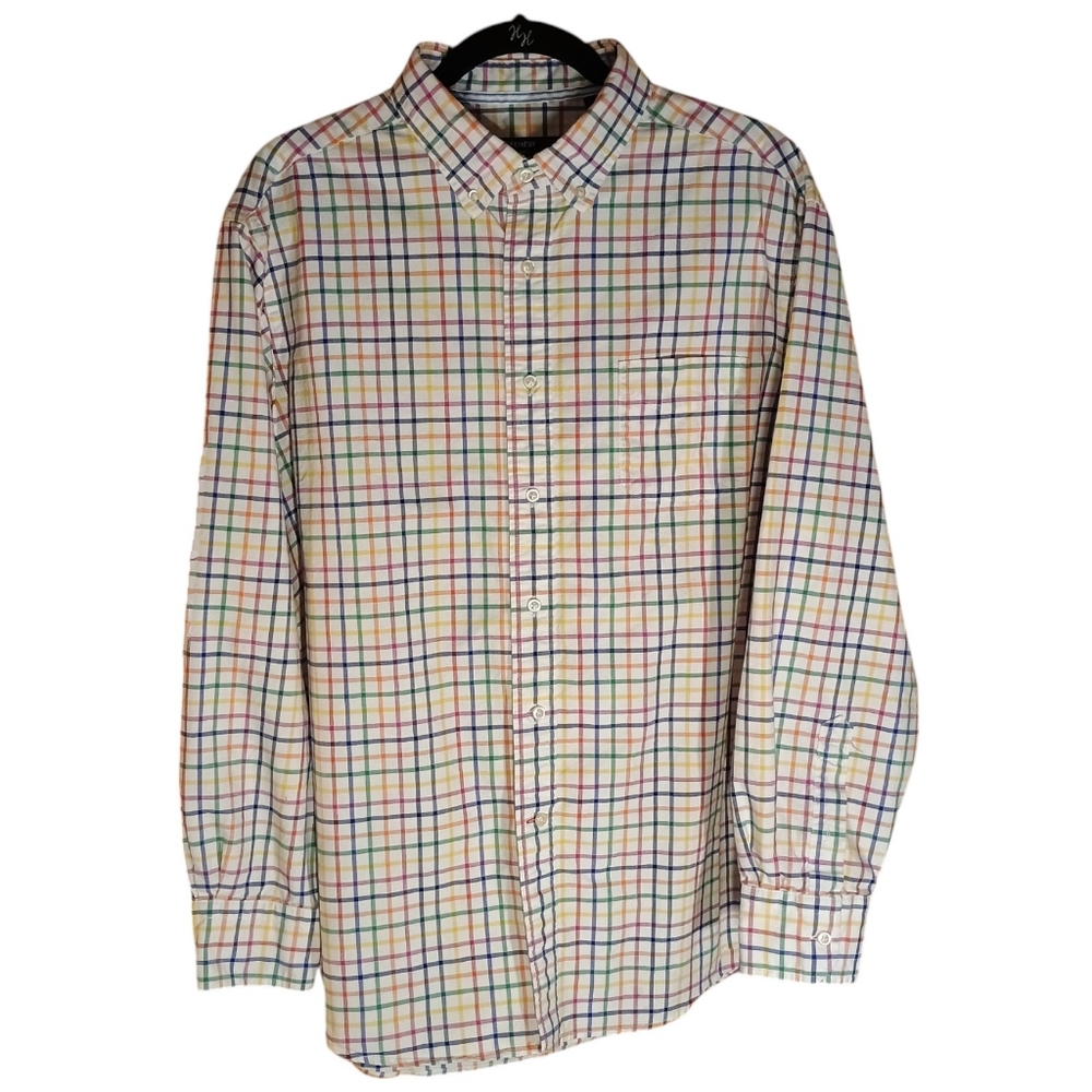 Daniel Cremieux Shirt Mens XL Button Up Check Long Sleeve Colorful Perfect Cond.